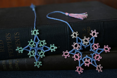 Square Star Bookmark and Snowflake Wheel Bookmark